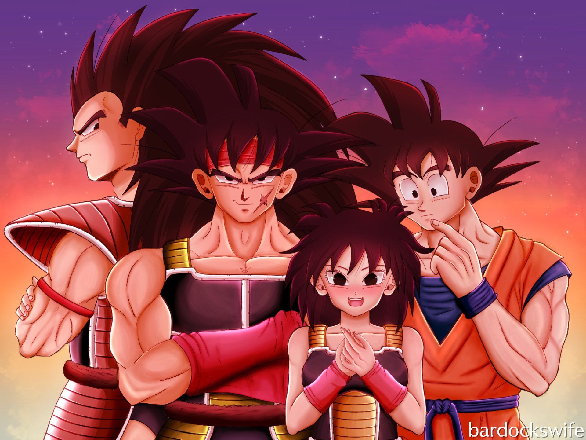 1920x1440 Legendary Saiyan Family: Raditz, Bardock, Gine & Goku