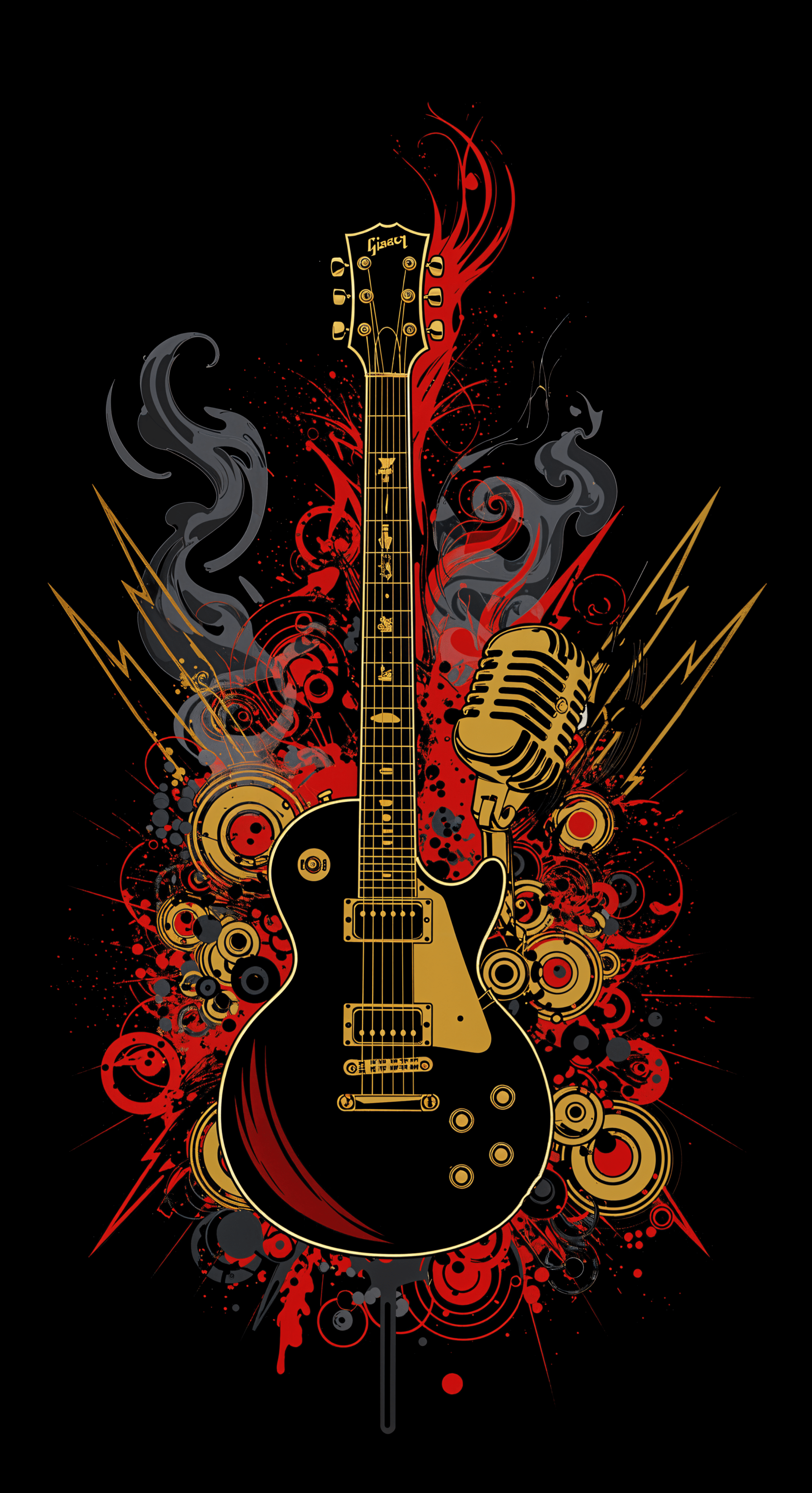 1920x3529 Rock & Roll Vibes: Bold Phone Wallpaper for Music Lovers