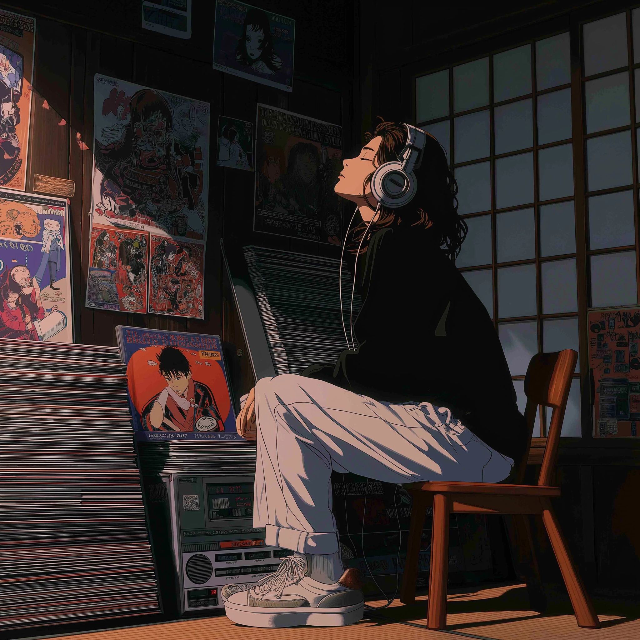 2048x2048 Retro Vibes: Music & Nostalgia In A Cozy Room • PromptDen