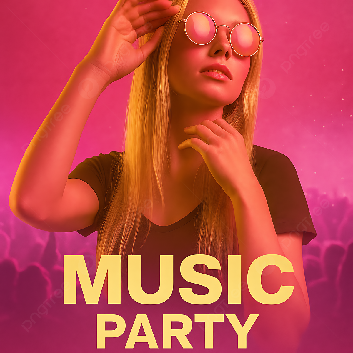 1200x1200 Music Party Flyer Neon Vibes, Music Party, Neon, Flyer Background Image And Wallpaper for Free Download