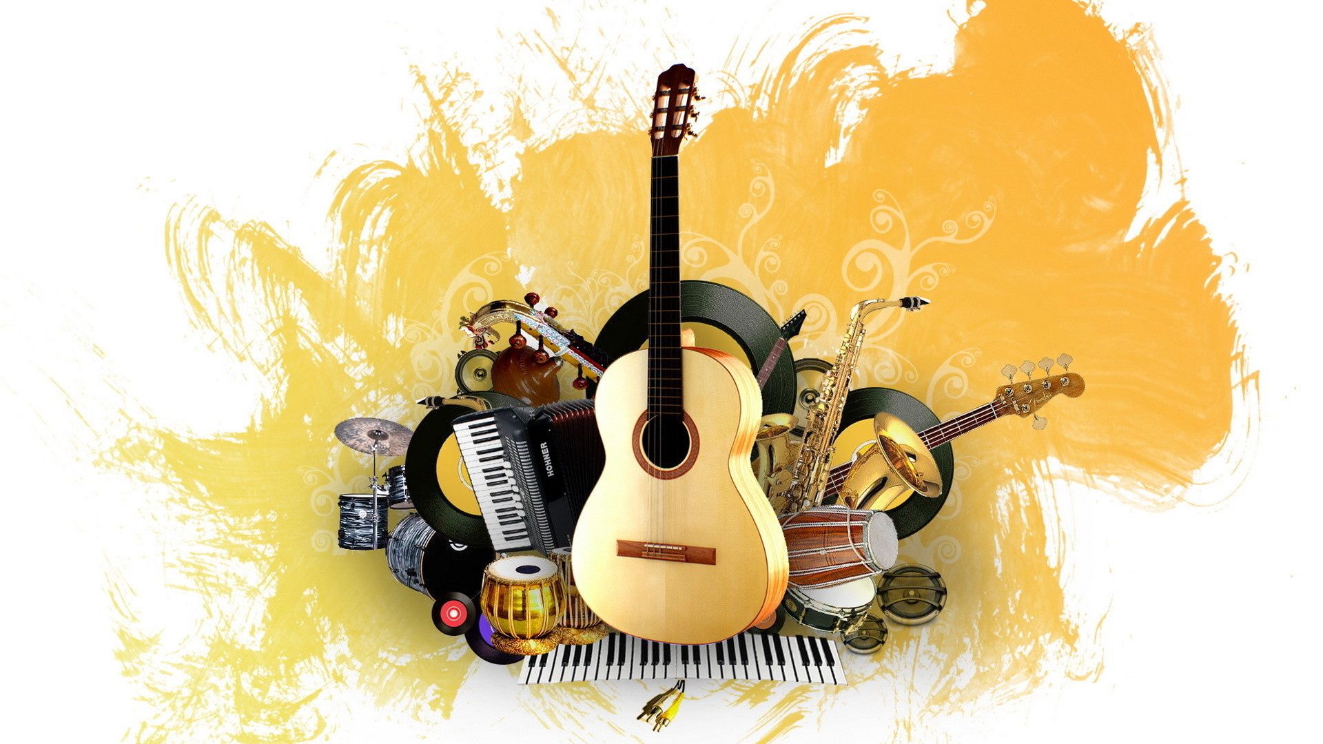1920x1080 Musical Instruments Wallpaper