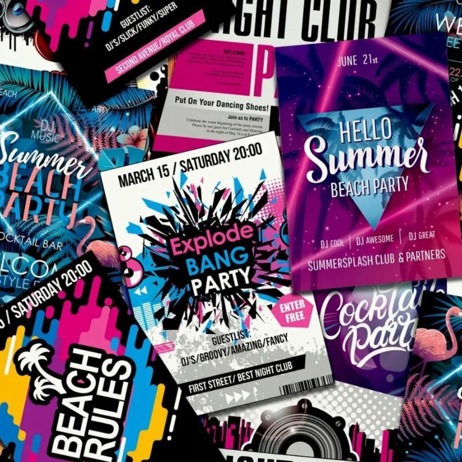 1500x1500 Good Vibes Beach Club Wallpaper Invitation Music Party Night Life Paste The Wall