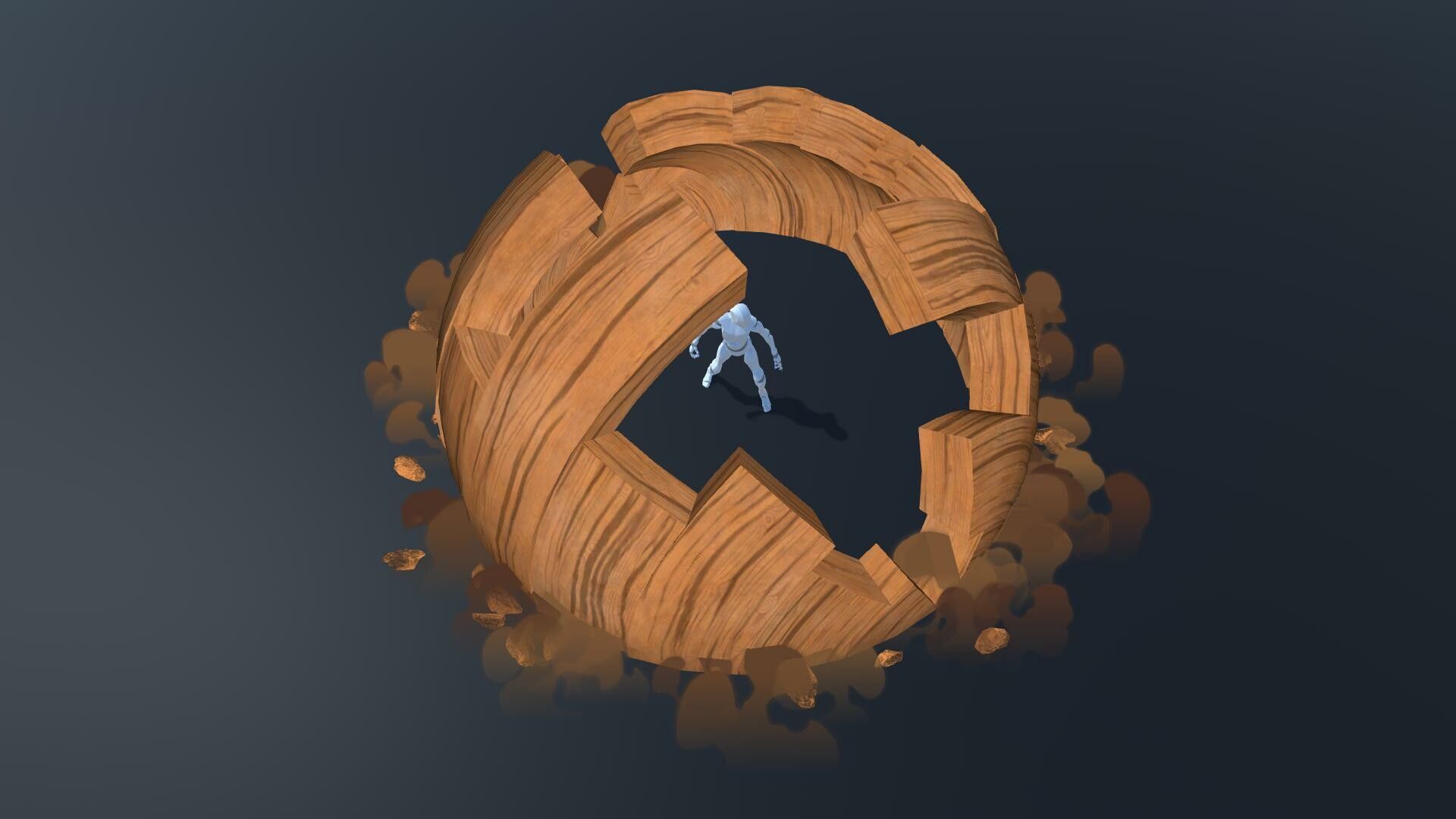 1920x1080 Hovl Studio: Mokujoheki / Wood style: Doomed Wall. Game VFX like in anime Naruto