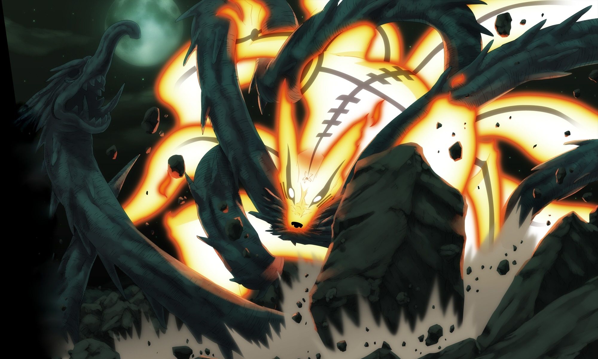 2000x1200 Wallpaper battle, manga, Naruto, Kurama for mobile and desktop, section сёнэн, resolution 2000x1200