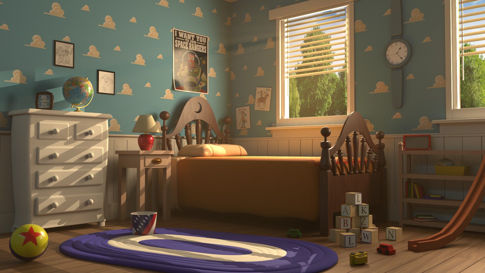 1920x1080 Toy Story Andy Room Background