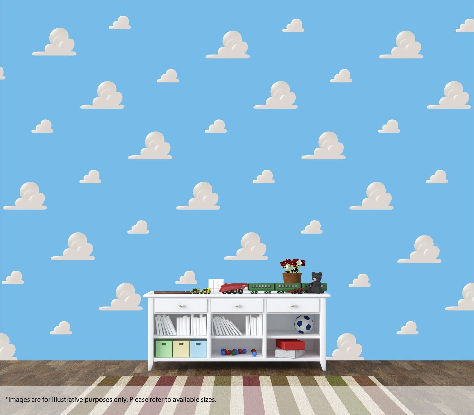 1599x1400 Toy Story Clouds Wall Mural Quality Pasteable Wallpaper