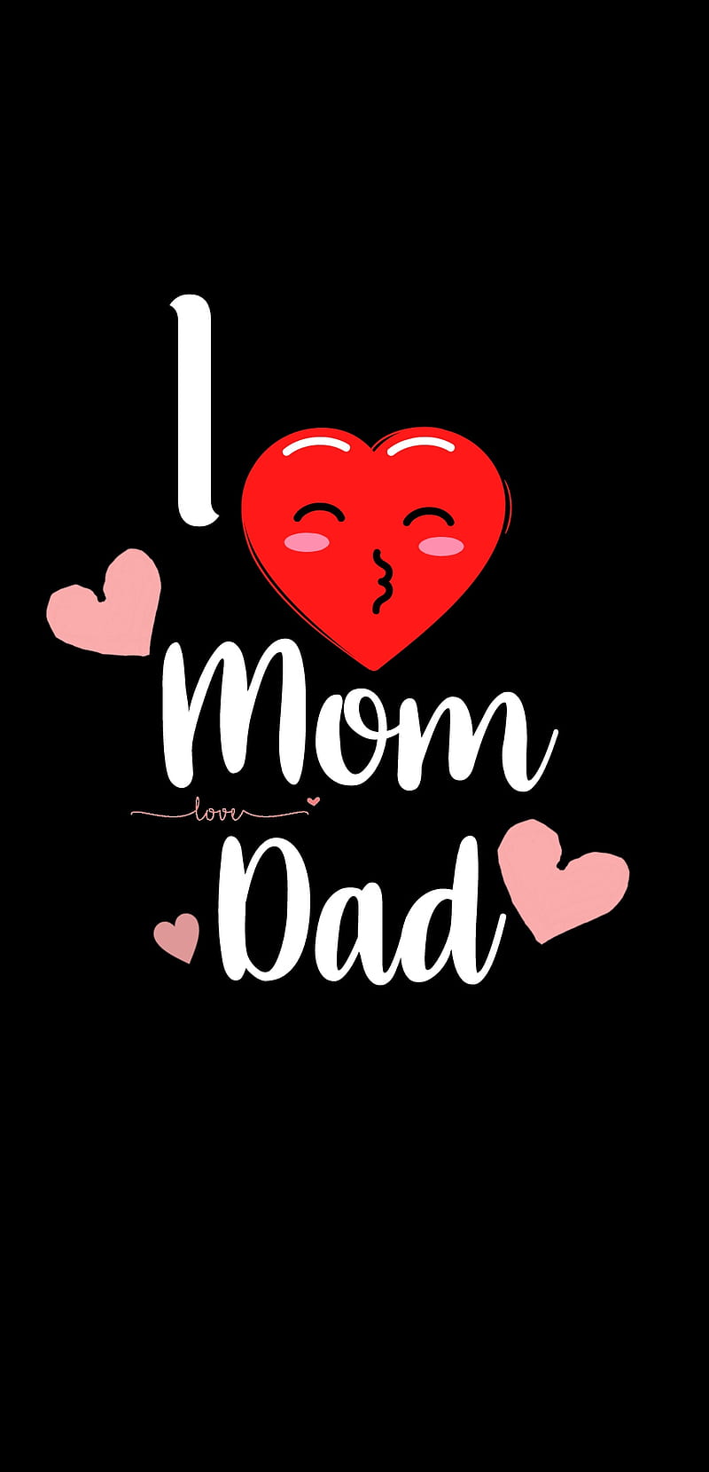 800x1659 I LOVE mom Dad, magenta, family, HD phone wallpaper