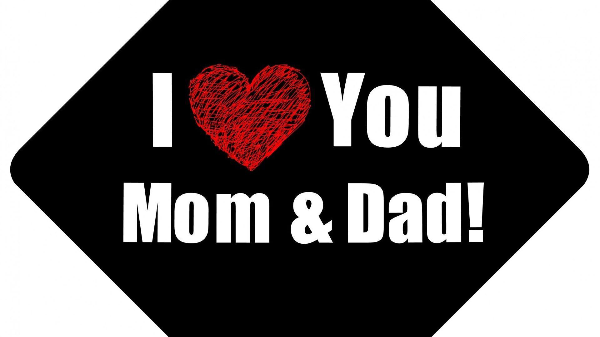 1920x1080 I Love Mom And Dad With Red Heart HD Mom Dad Wallpaper