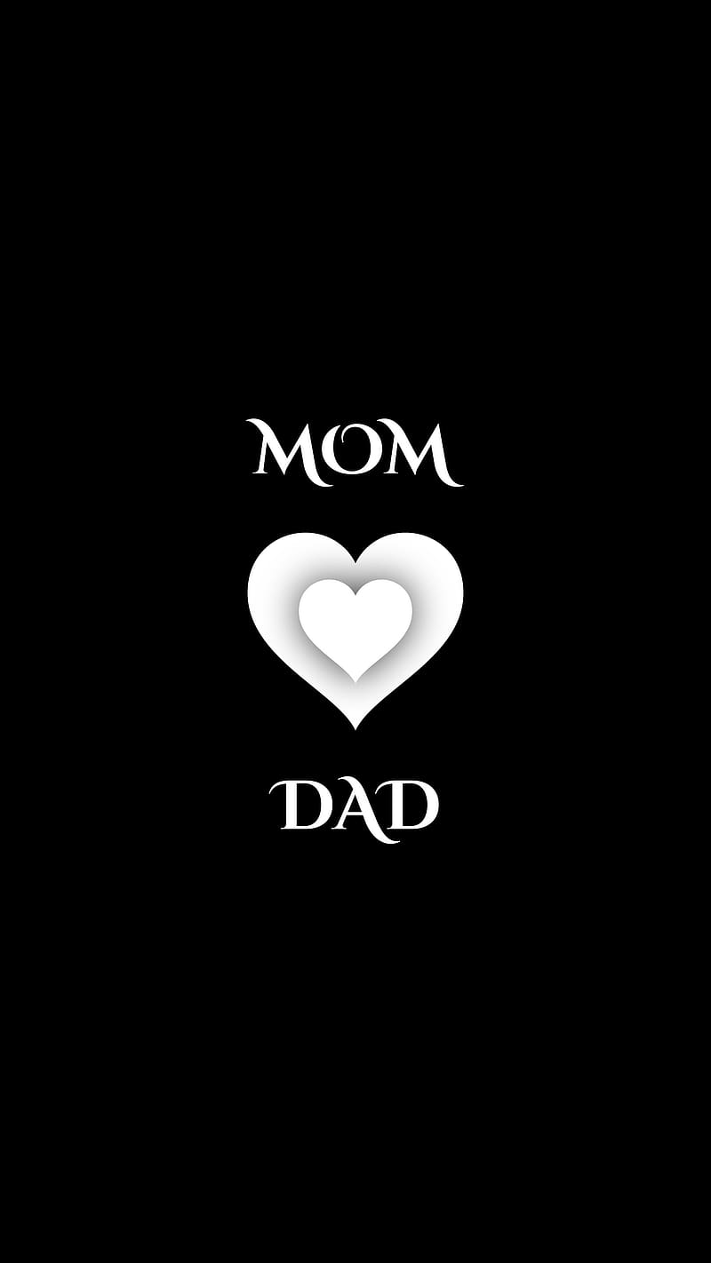 800x1422 Mom And Dad, White Heart, love, parents, HD phone wallpaper