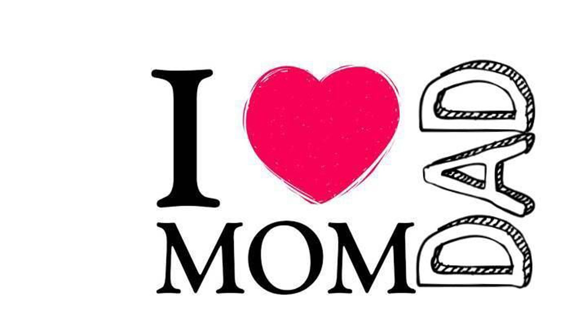 1920x1080 I Love Mom Dad With White Background HD Mom Dad Wallpaper