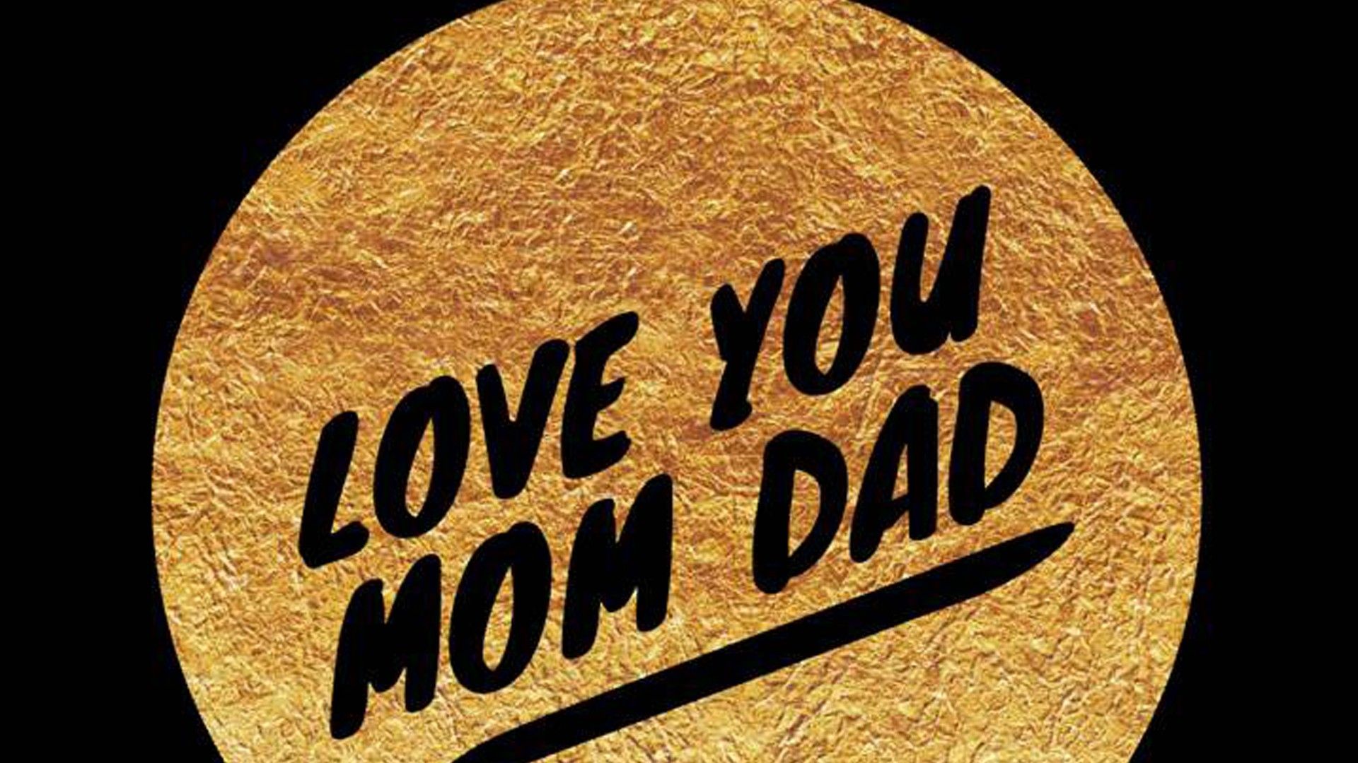 1920x1080 Love You Mom Dad In Yellow Circle With Black Background HD Mom Dad Wallpaper