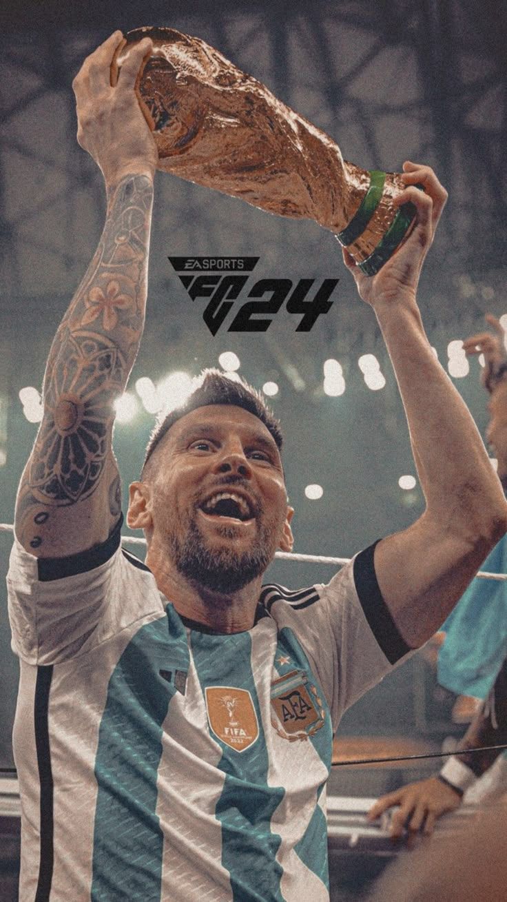 736x1309 EA FC 24 Leo Messi World Cup 4k Wallpaper