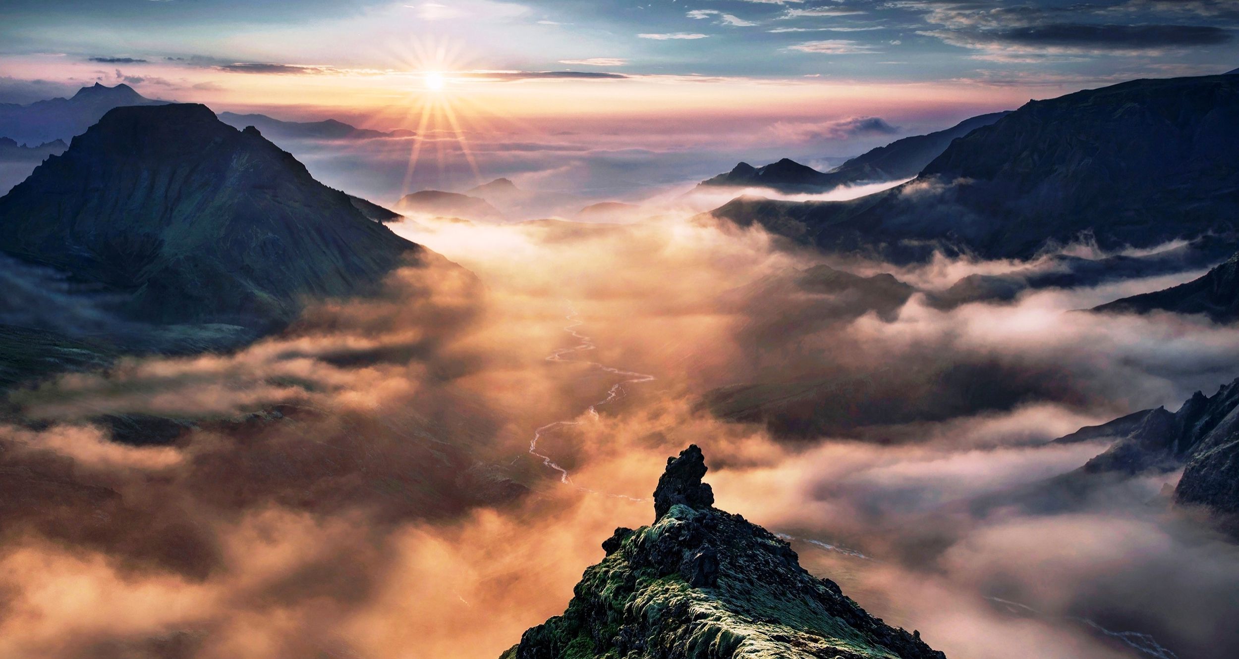 2500x1331 Mountaintop Wallpaper
