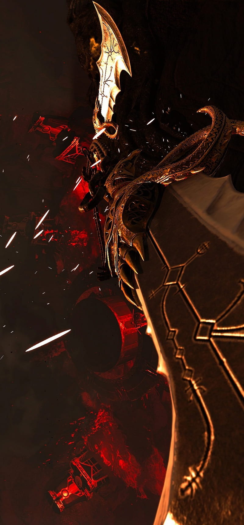 800x1718 HD blades of chaos wallpaper