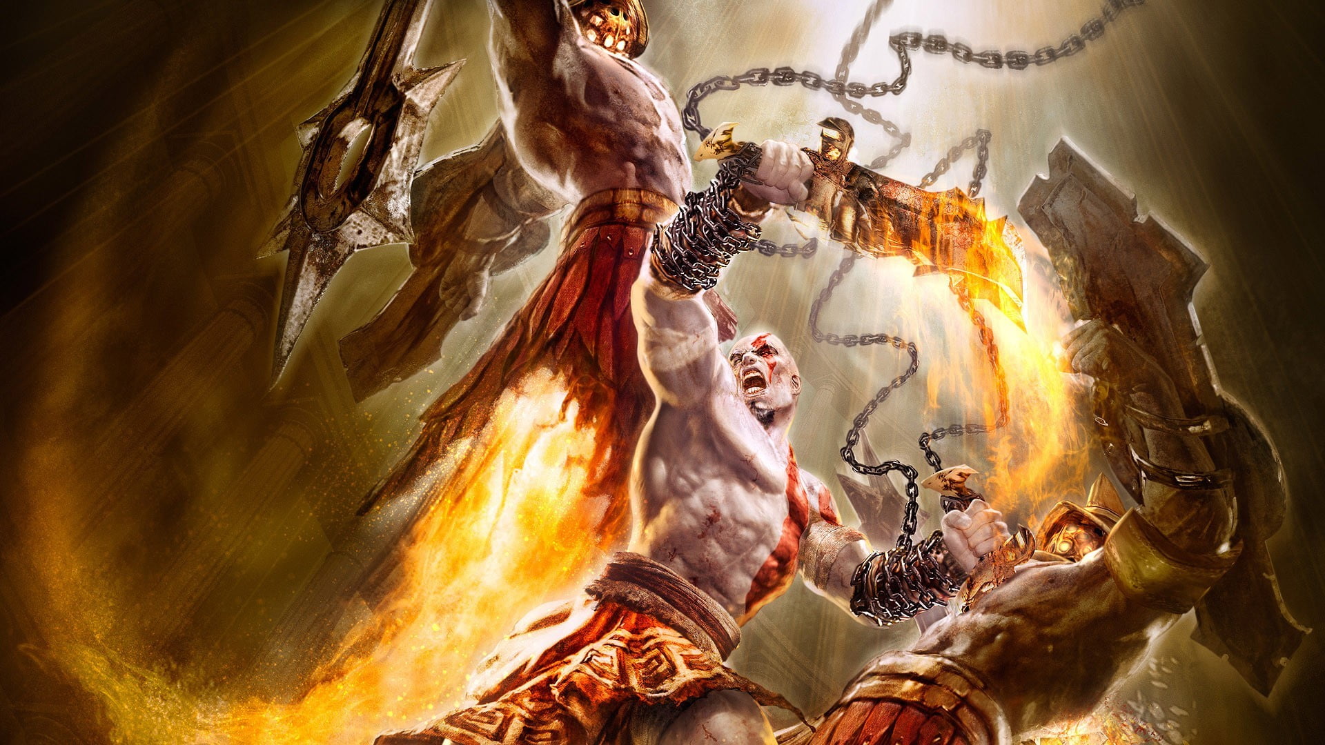 1920x1080 God of War Kratos digital wallpaper, God of War, God of War: Chains of Olympus HD wallpaper