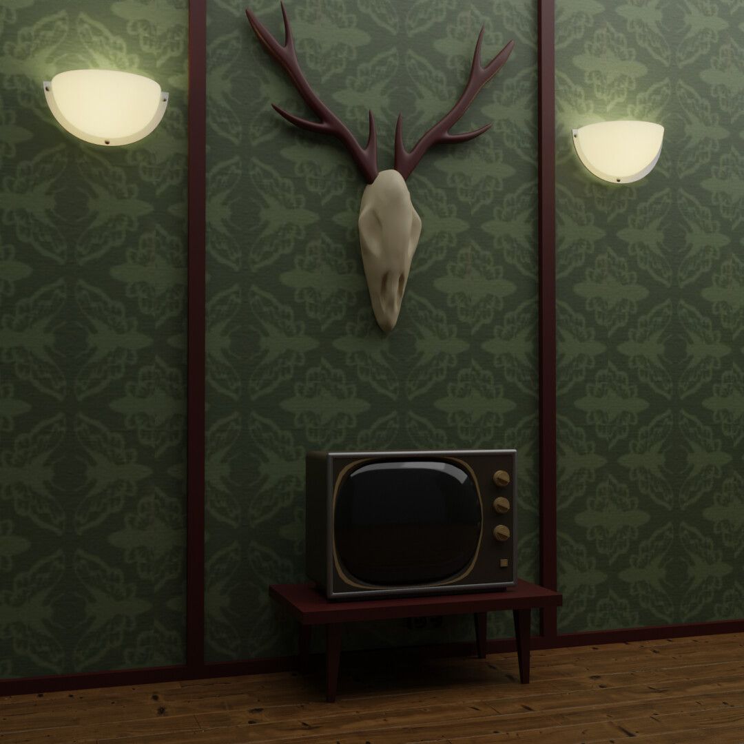 1080x1080 3D scene from the 2d game Cube Escape Paradox. Made in Blender 3D