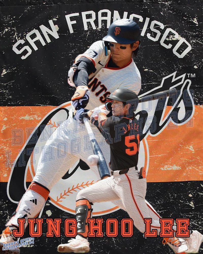 800x1000 San Francisco Giants Lithograph print of Jung Hoo Lee 2024