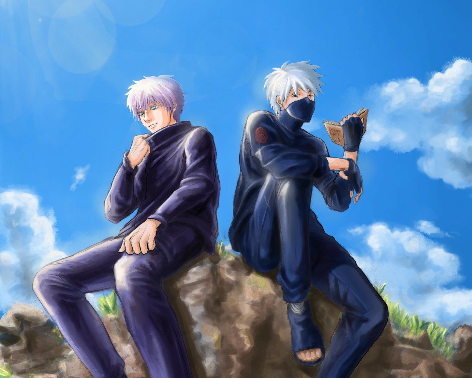 1920x1536 Download Kakashi Hatake Satoru Gojo Anime Crossover HD Wallpaper