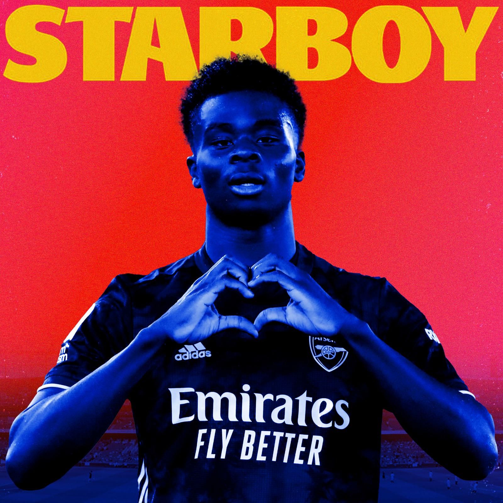 1600x1600 Bukayo Saka Starboy Poster
