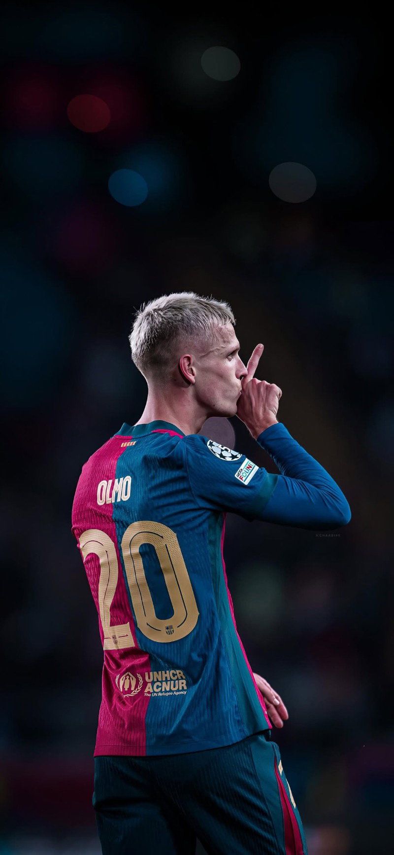 800x1734 Dani Olmo concept in FC Barcelona kit Football Wallpaper