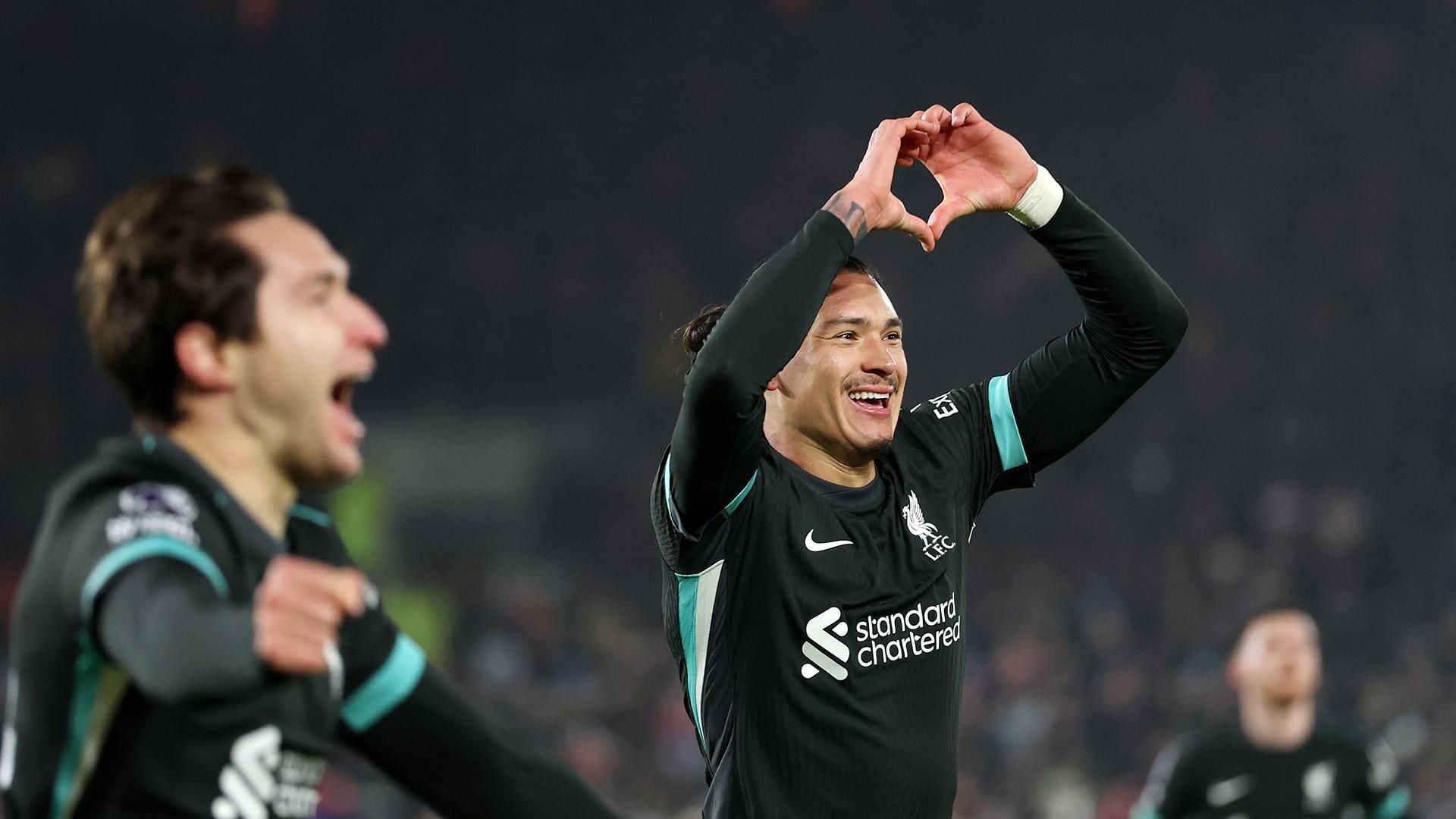 1920x1080 brilliant celebration photo of Darwin Nunez's double at Brentford