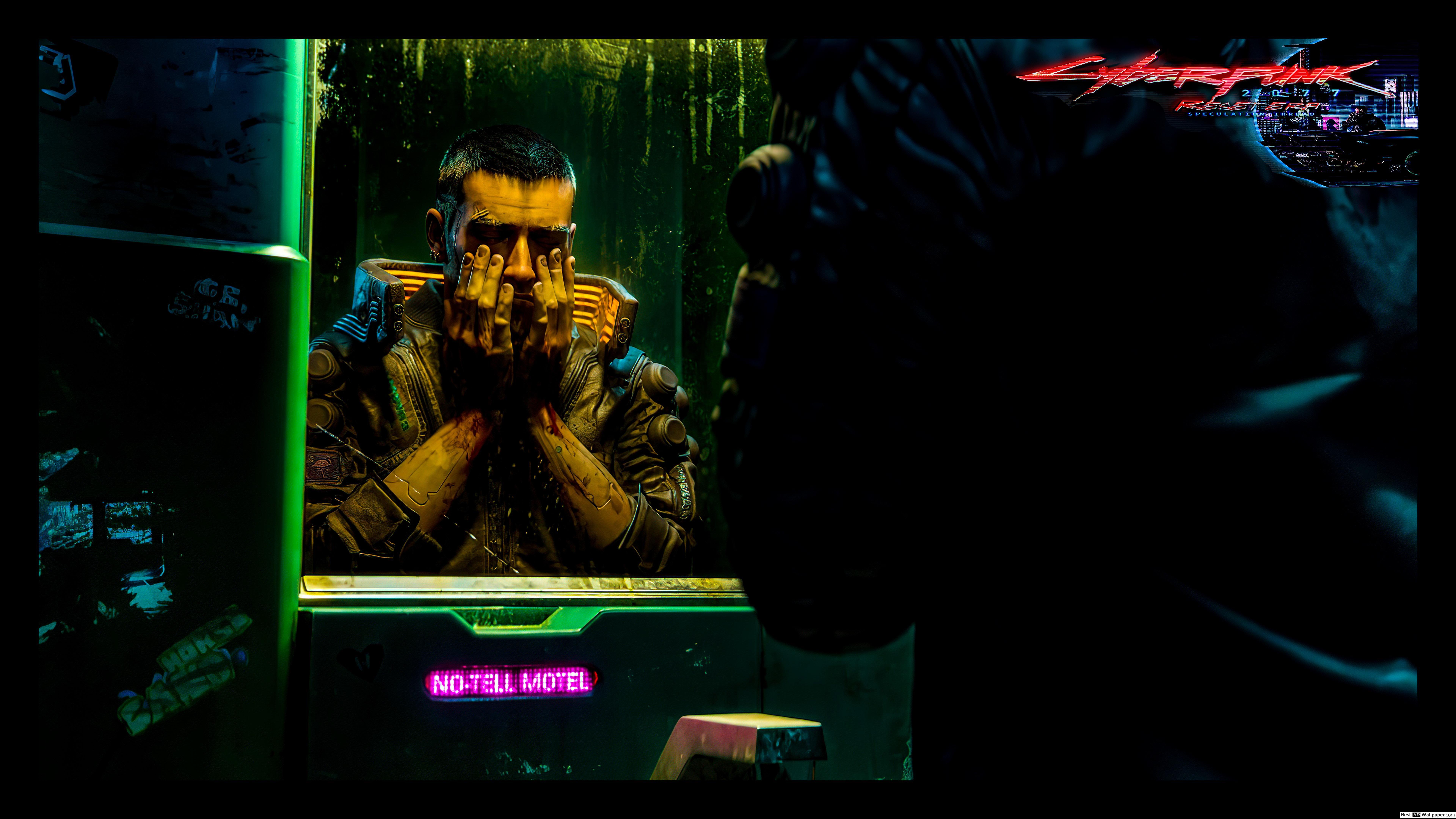 7680x4320 Cyberpunk 2077 Washing Face 8K 4K HD wallpaper download
