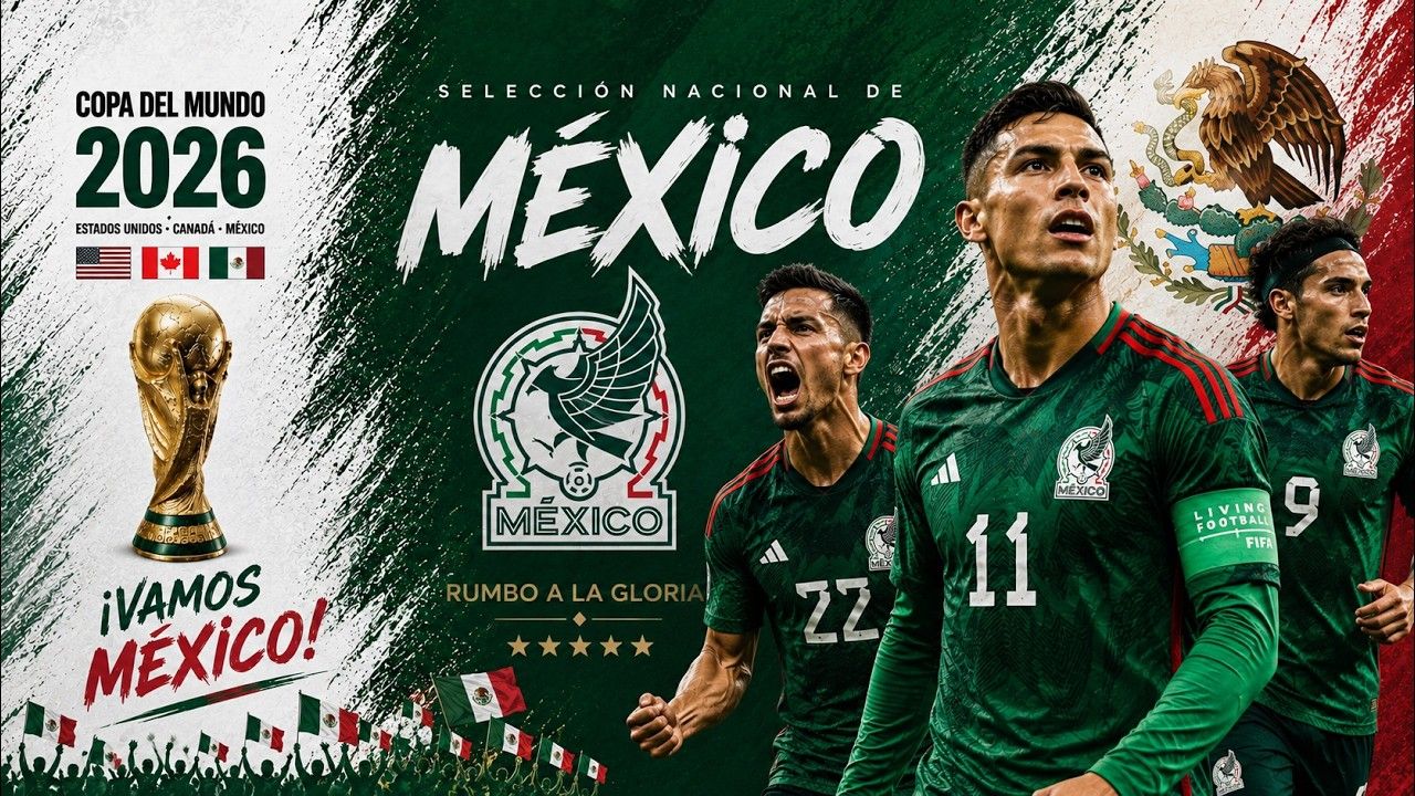 1280x720 Mexico team. Football World Cup 2026 Santiago Giménez, Raúl Jiménez, Edson Álvarez