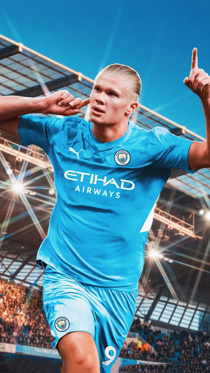 736x1308 Haaland Man City Wallpaper