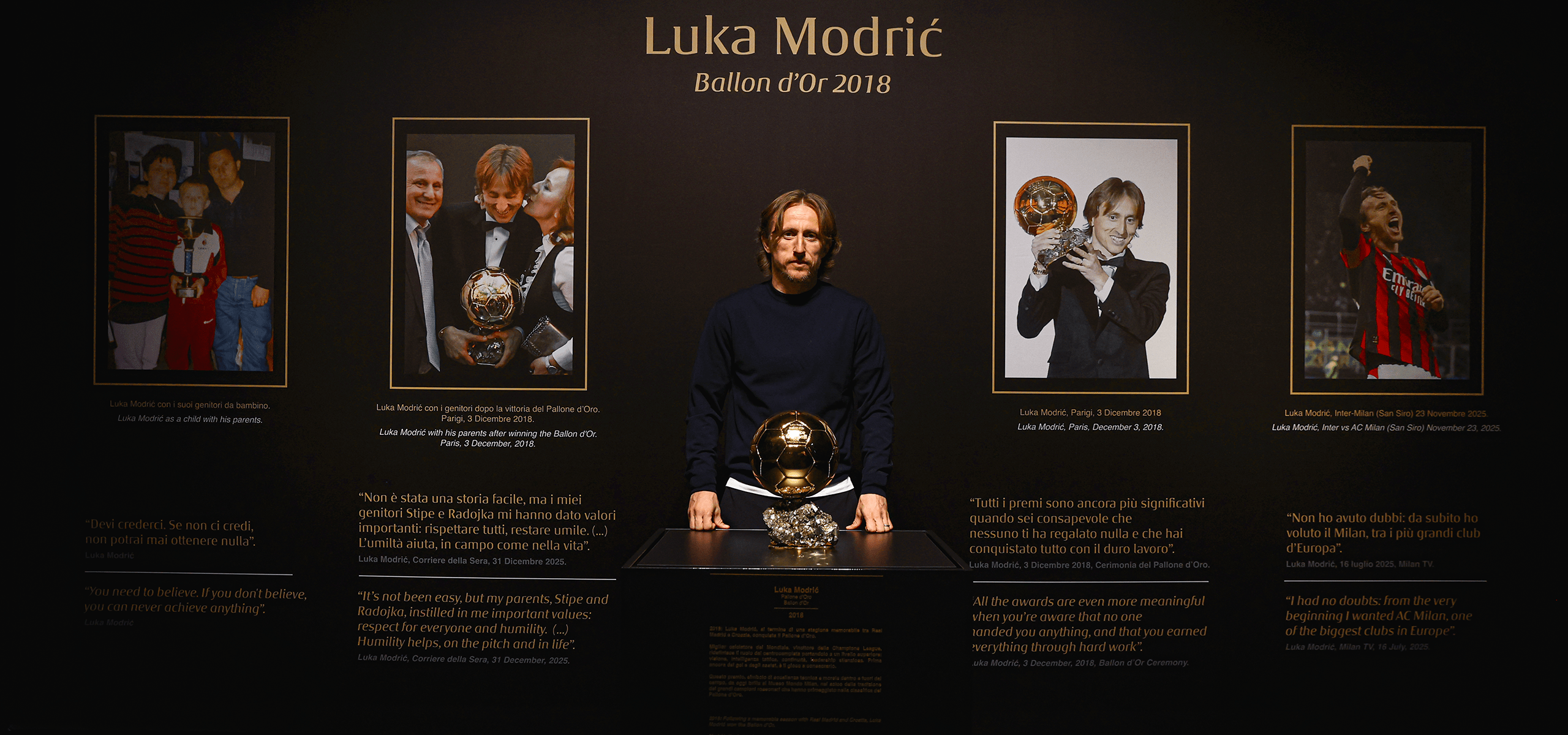 2560x1200 Luka Modrić's Ballon d'Or on display at Museo Mondo Milan