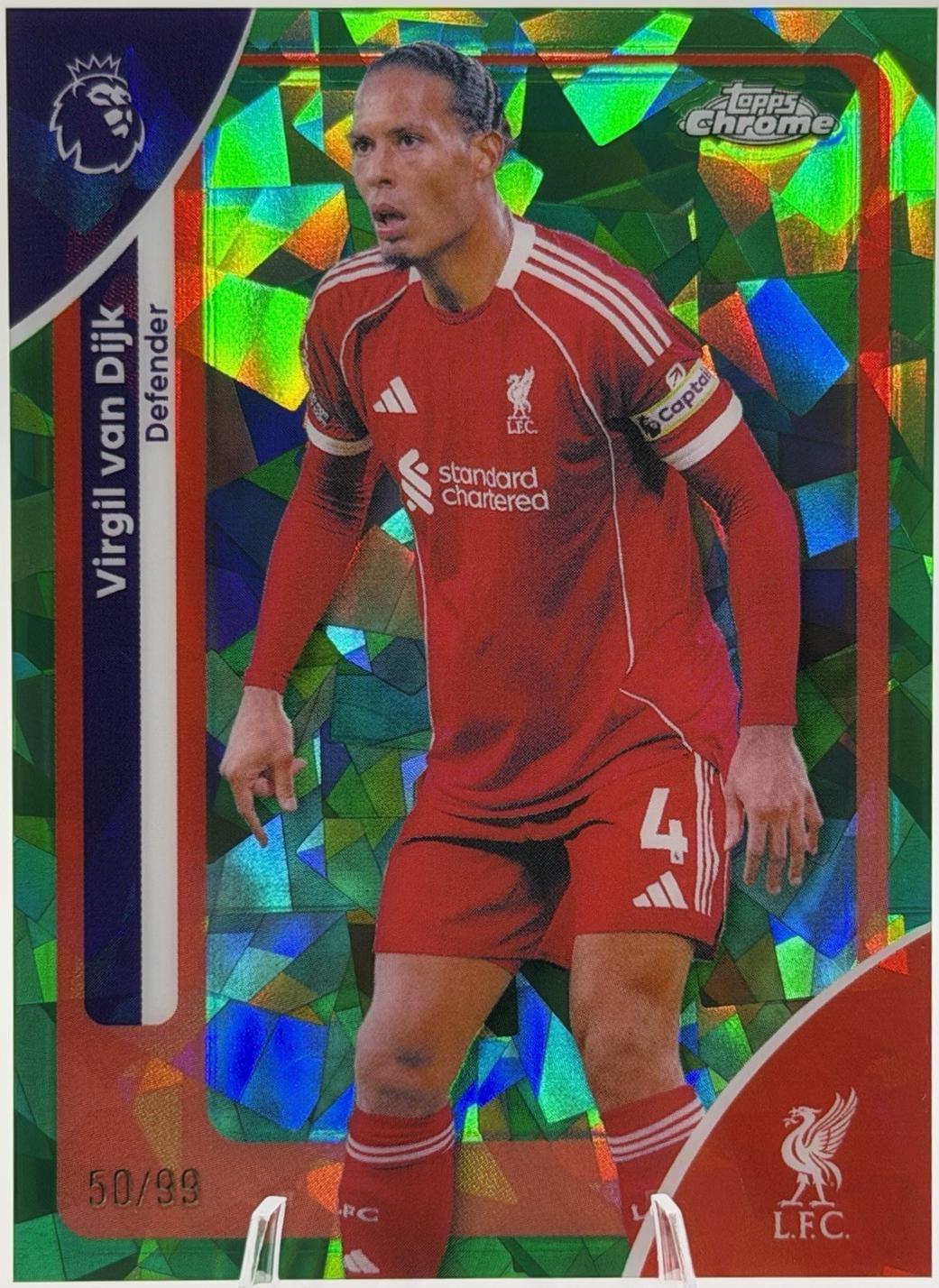 1041x1428 Virgil van Dijk [Green Sapphire] Prices Topps Chrome Premier League