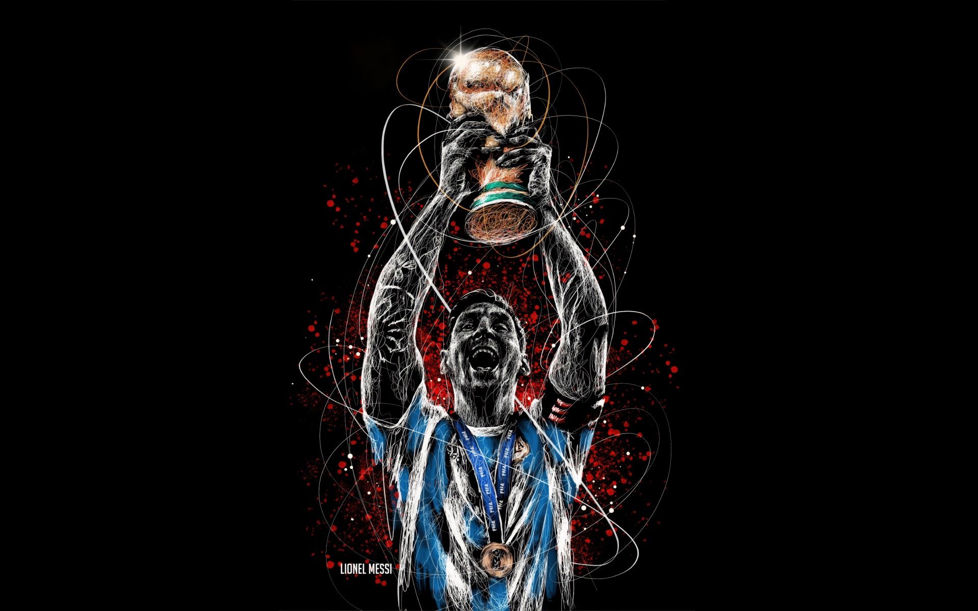 1920x1200 Lionel Messi Wallpaper 4K, World Cup Black background