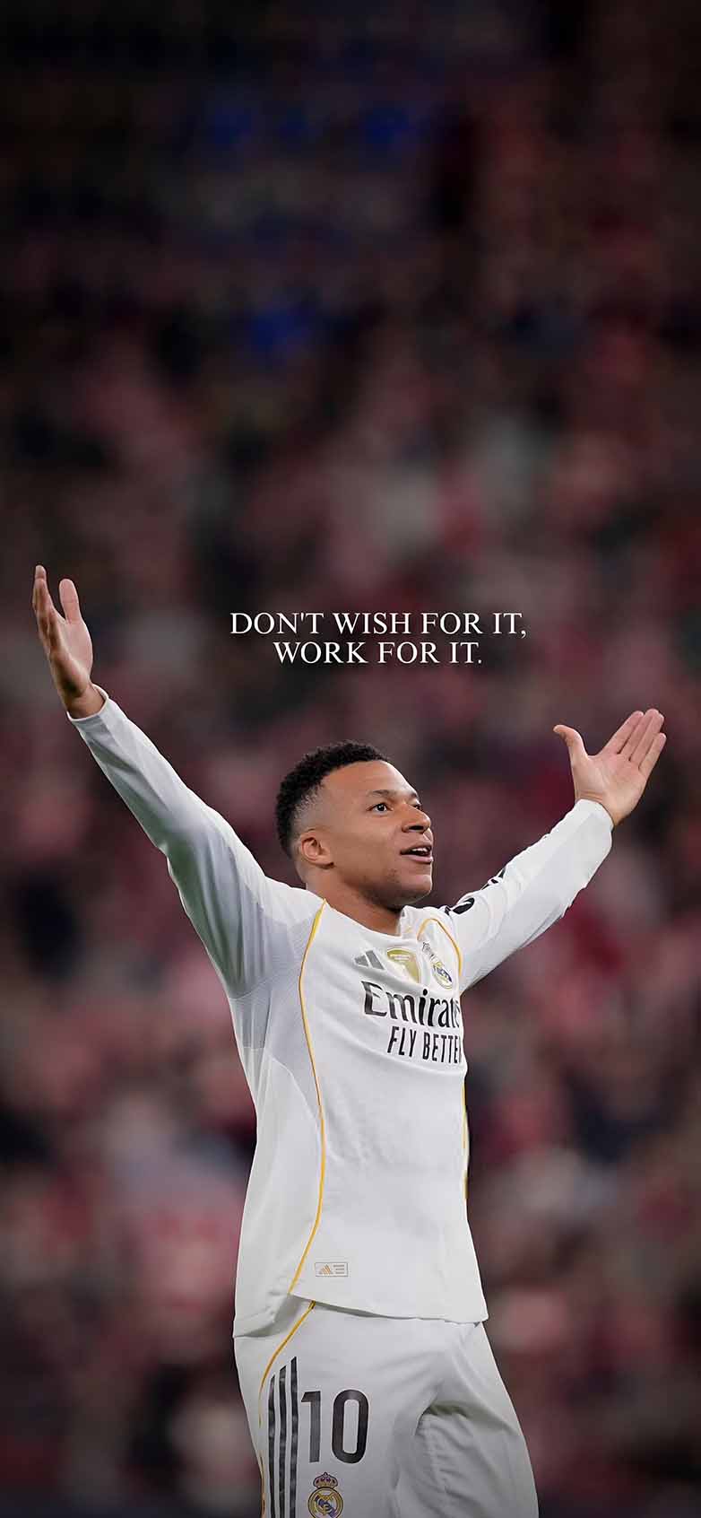 782x1692 Kylian Mbappe Real Madrid Motivational Quote Wallpaper iPhone