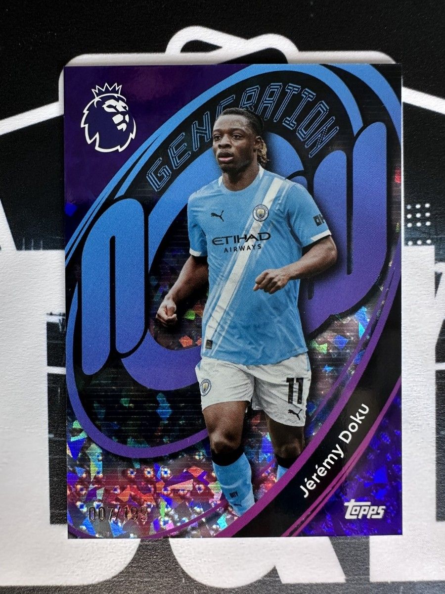900x1200 Topps Premier League 2026 Jeremy Doku Man City Gen Now Purple Parallel 007 199