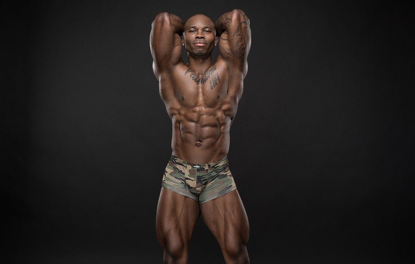 1332x850 Wallpaper smile, power, muscles, abs, black men image for desktop