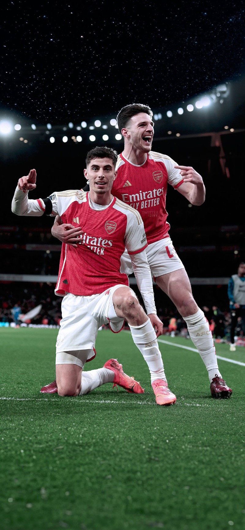 800x1732 Kai Havertz celebrating a goal for Arsenal Football Wallpaper