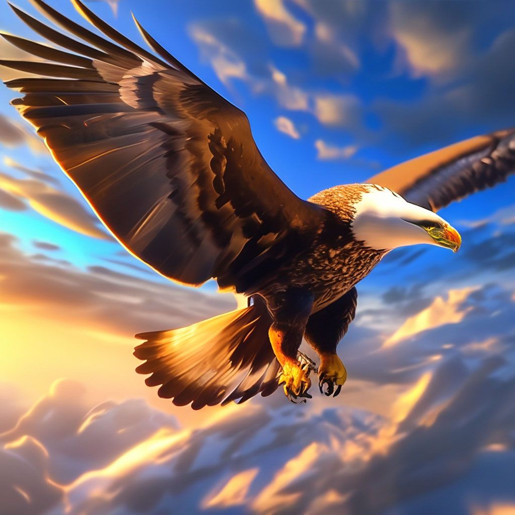 1024x1024 The mighty eagle soaring in the sky is mega realistic stunningly beautiful
