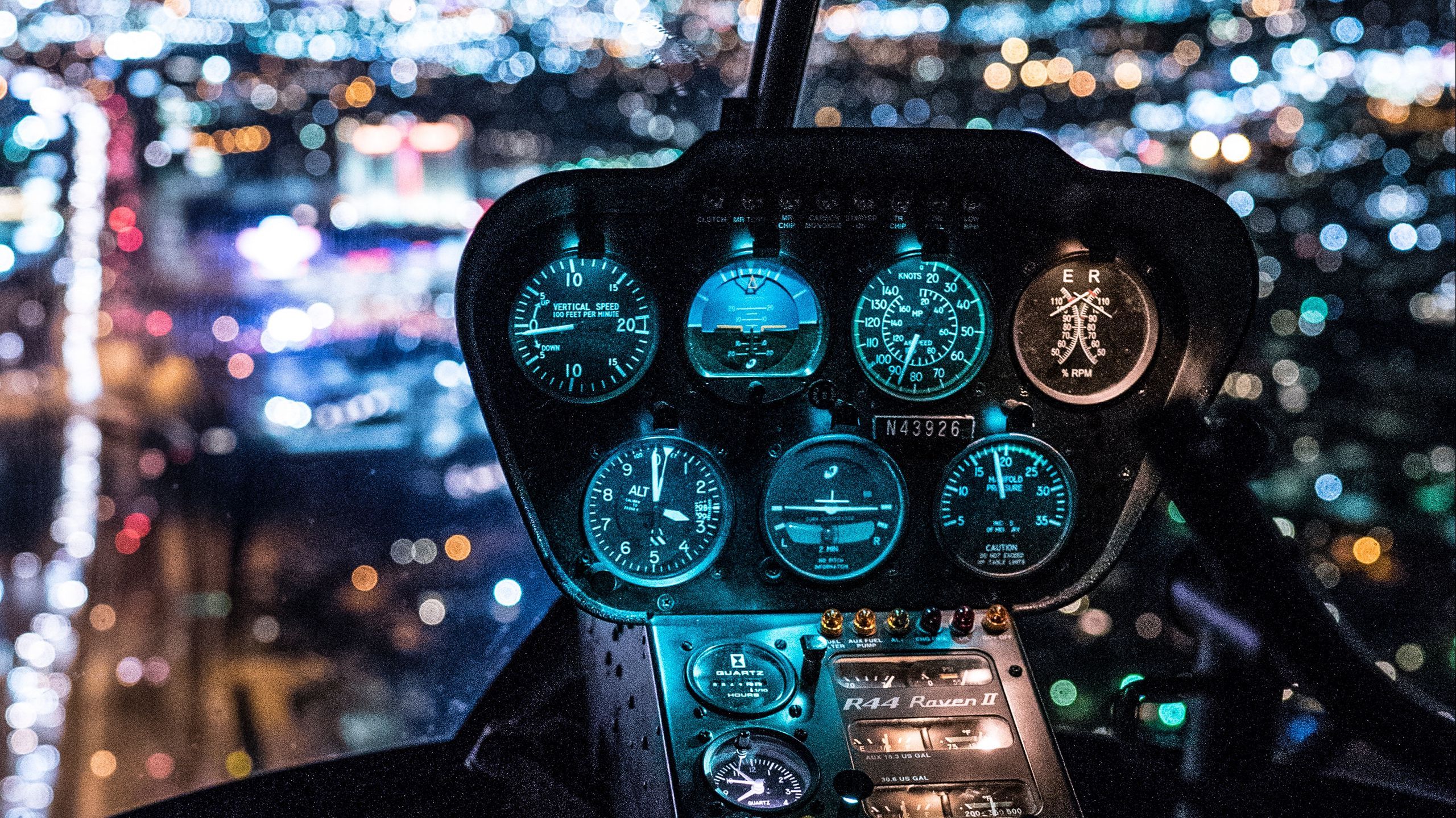 2560x1440 Download wallpaper 2560x1440 helicopter, cockpit, control widescreen 16:9 HD background