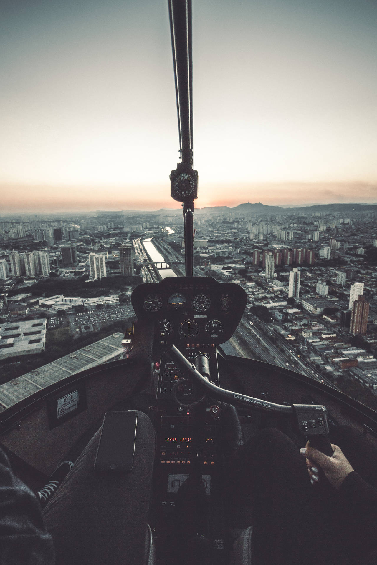 1280x1920 Download Inside Helicopter Cockpit View Wallpaper
