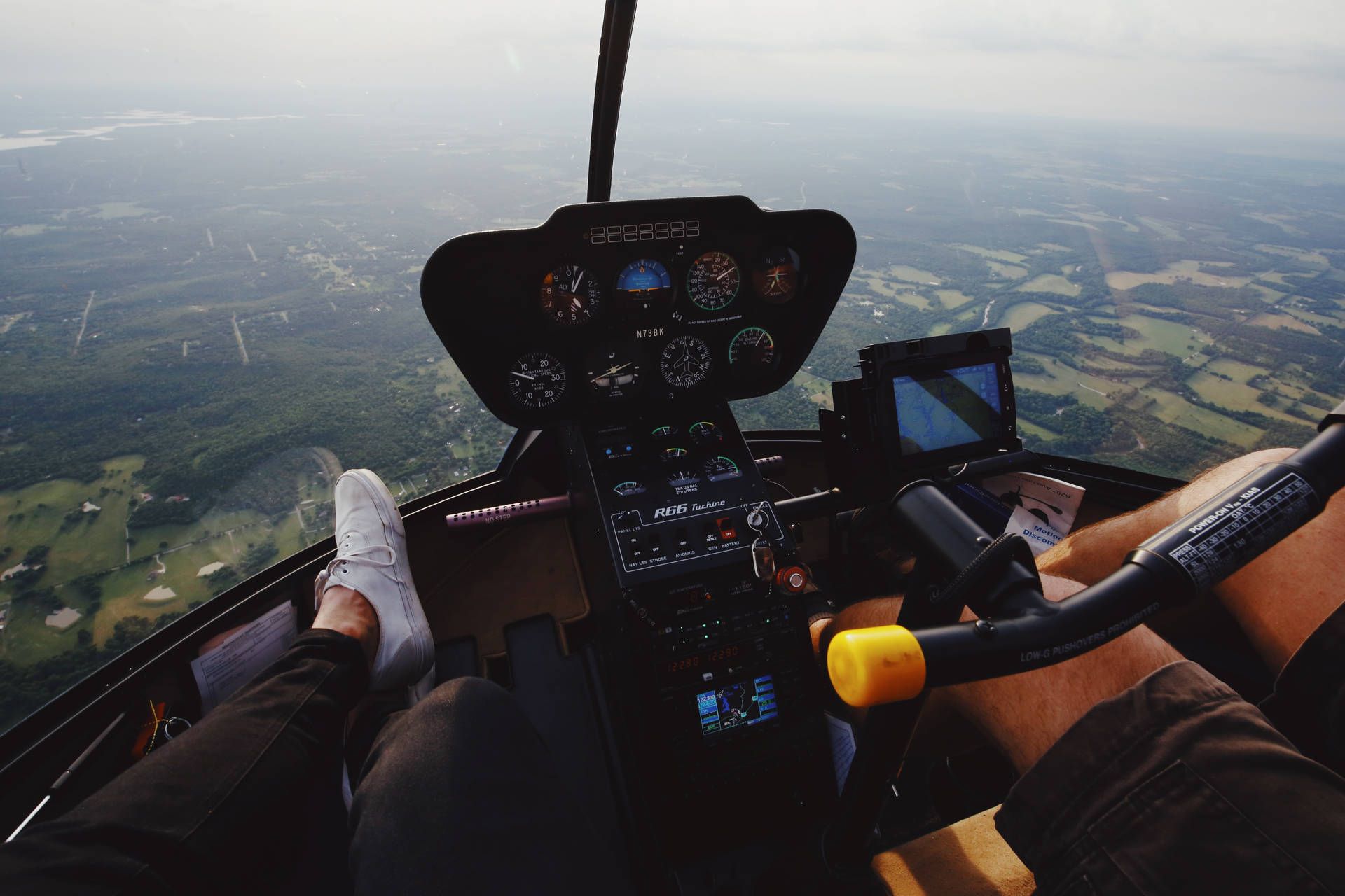 1920x1280 Download Helicopter Cockpit Country View Wallpaper