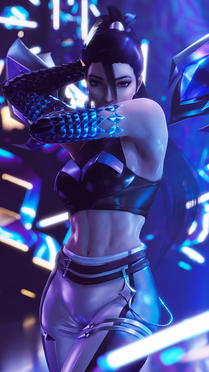 728x1294 HD wallpaper: Kai'Sa (League of Legends), video games, video game girls, portrait display