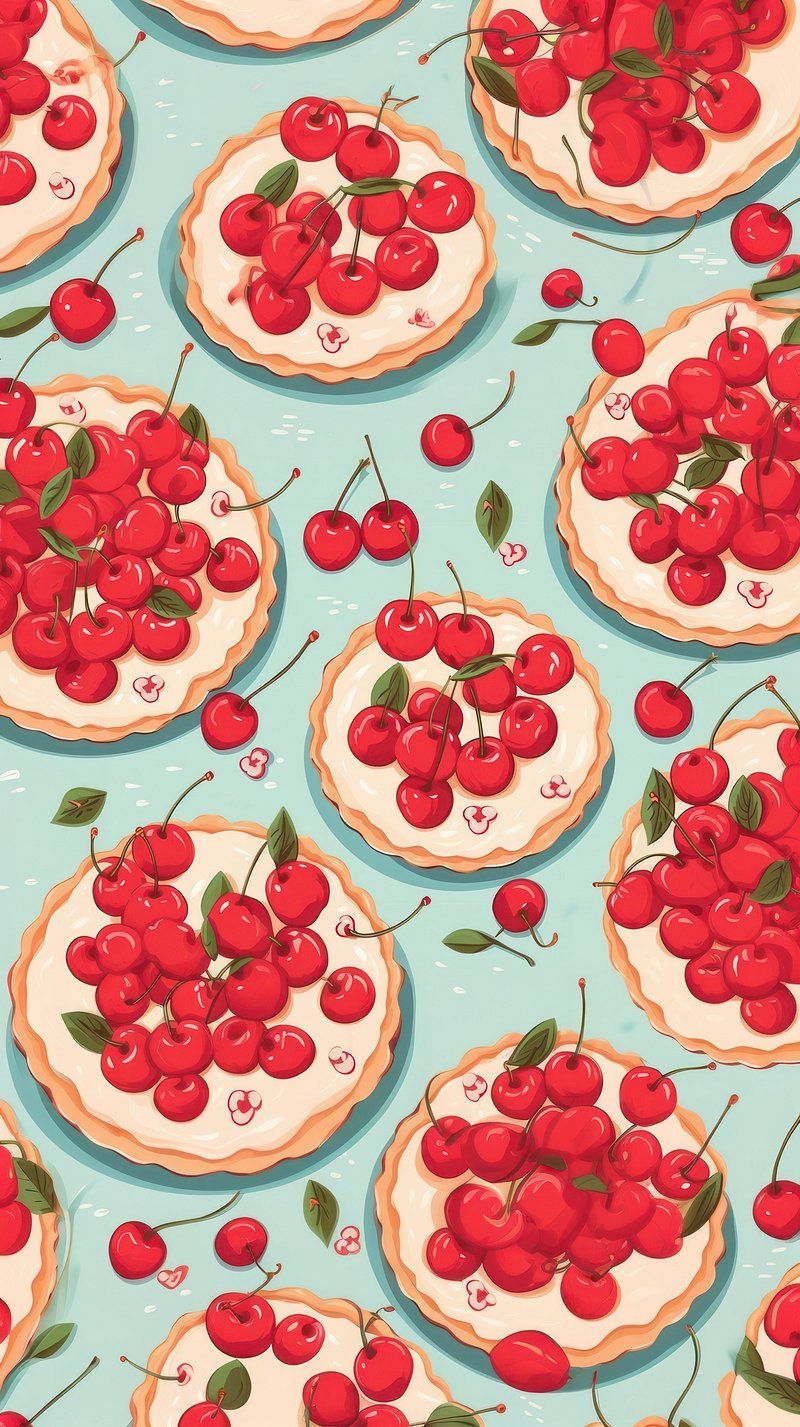 800x1427 Cherry pie pattern dessert fruit. Free Photo Illustration