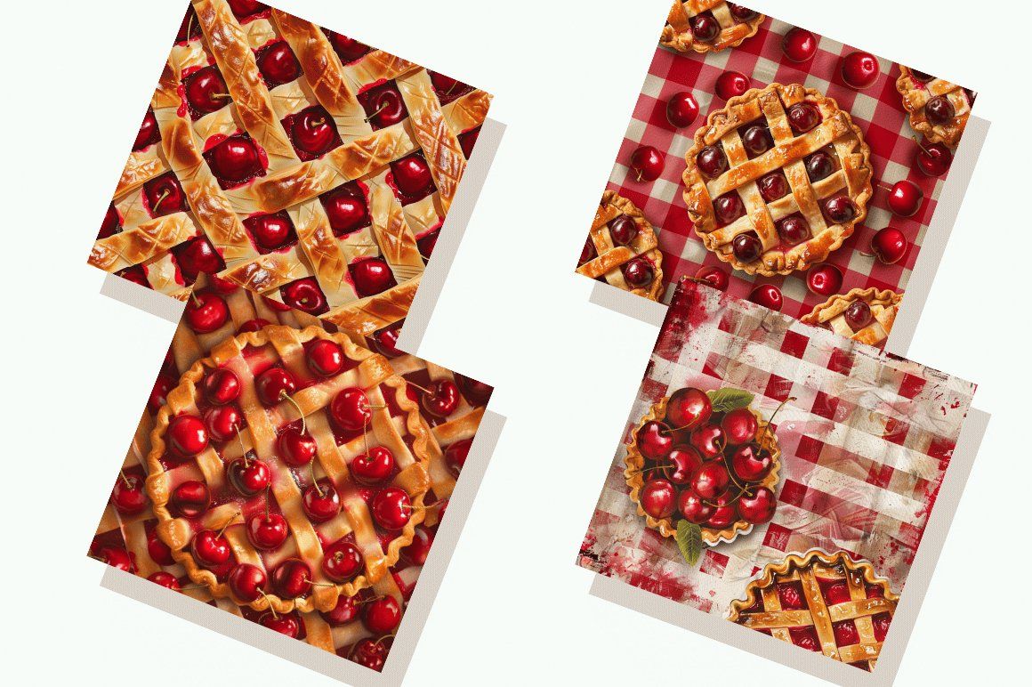 1160x772 Cherry Pie Digital Paper Bundle