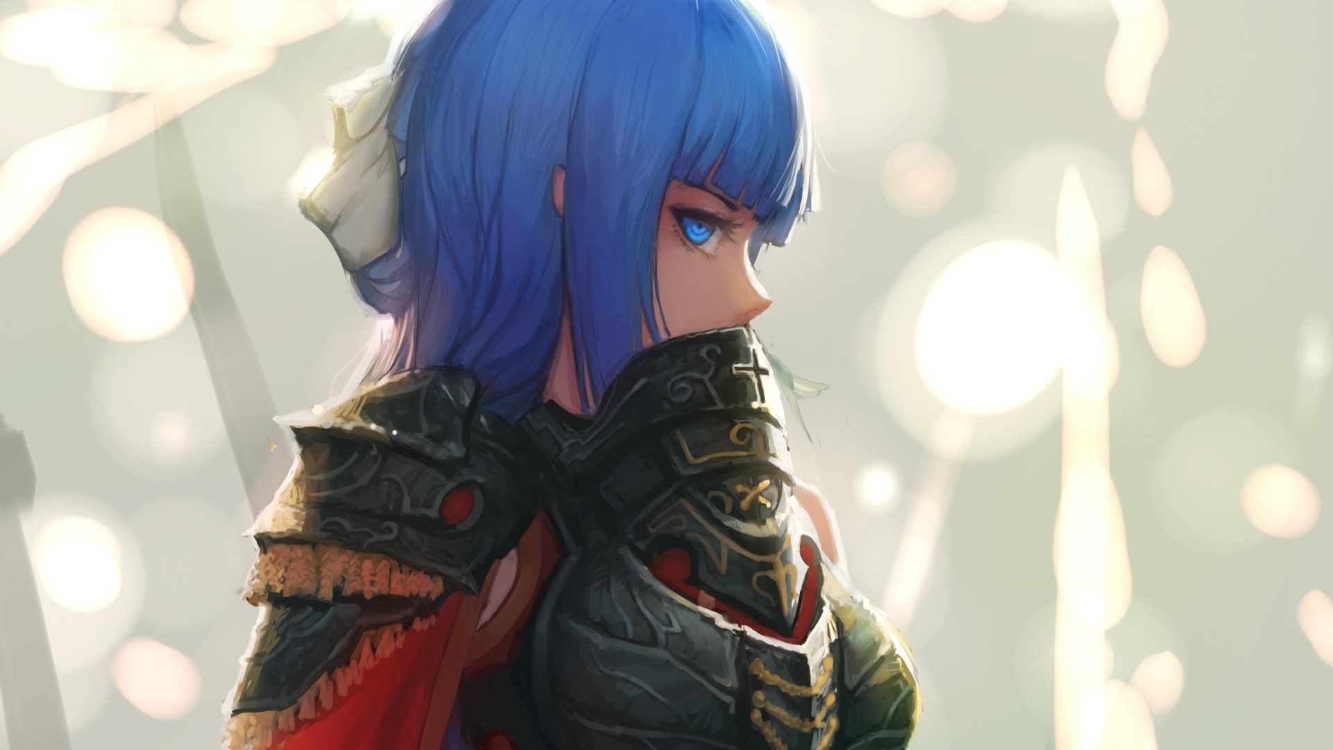 1920x1080 HD Wallpaper: Anime Warrior from Pixiv Fantasia T by gods (Pixiv)x1395