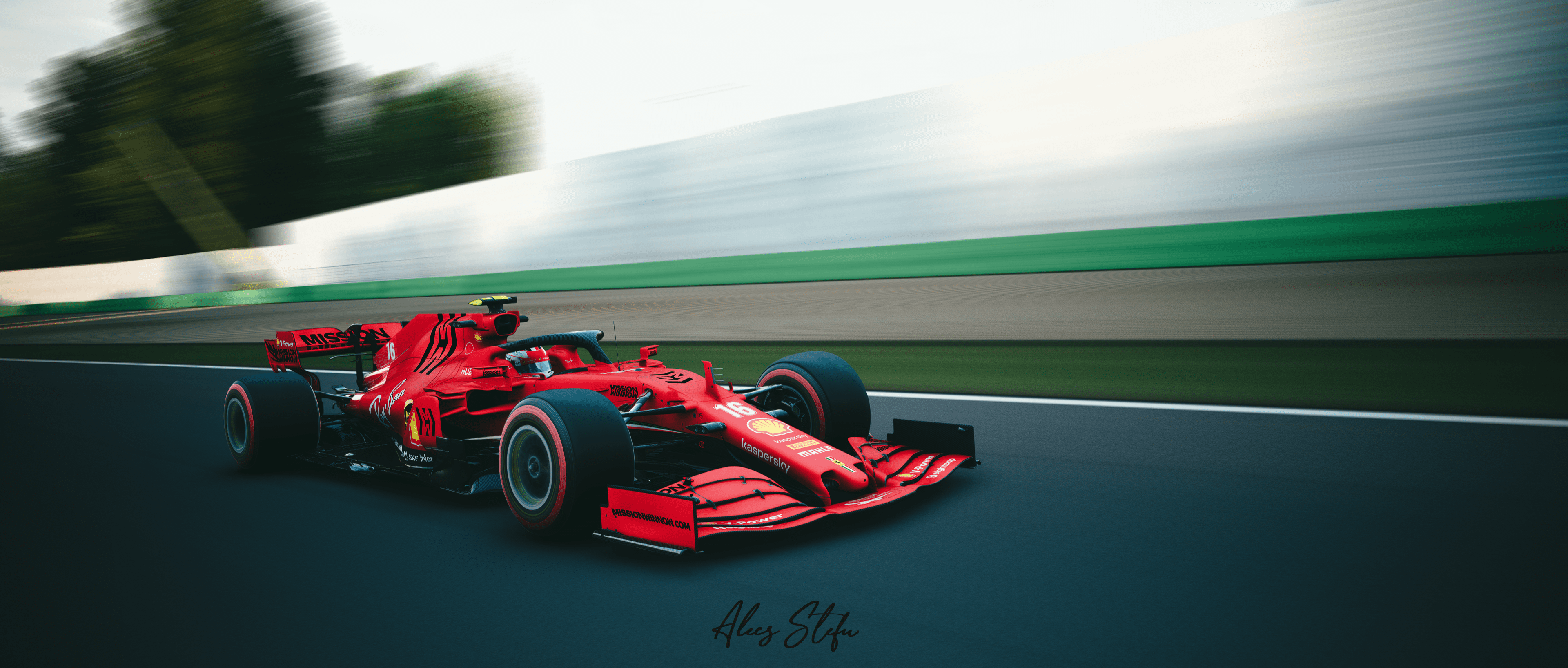 3840x1635 Made a new wallpaper for all you Ferrari fans. (Car model by Race Sim Studio)