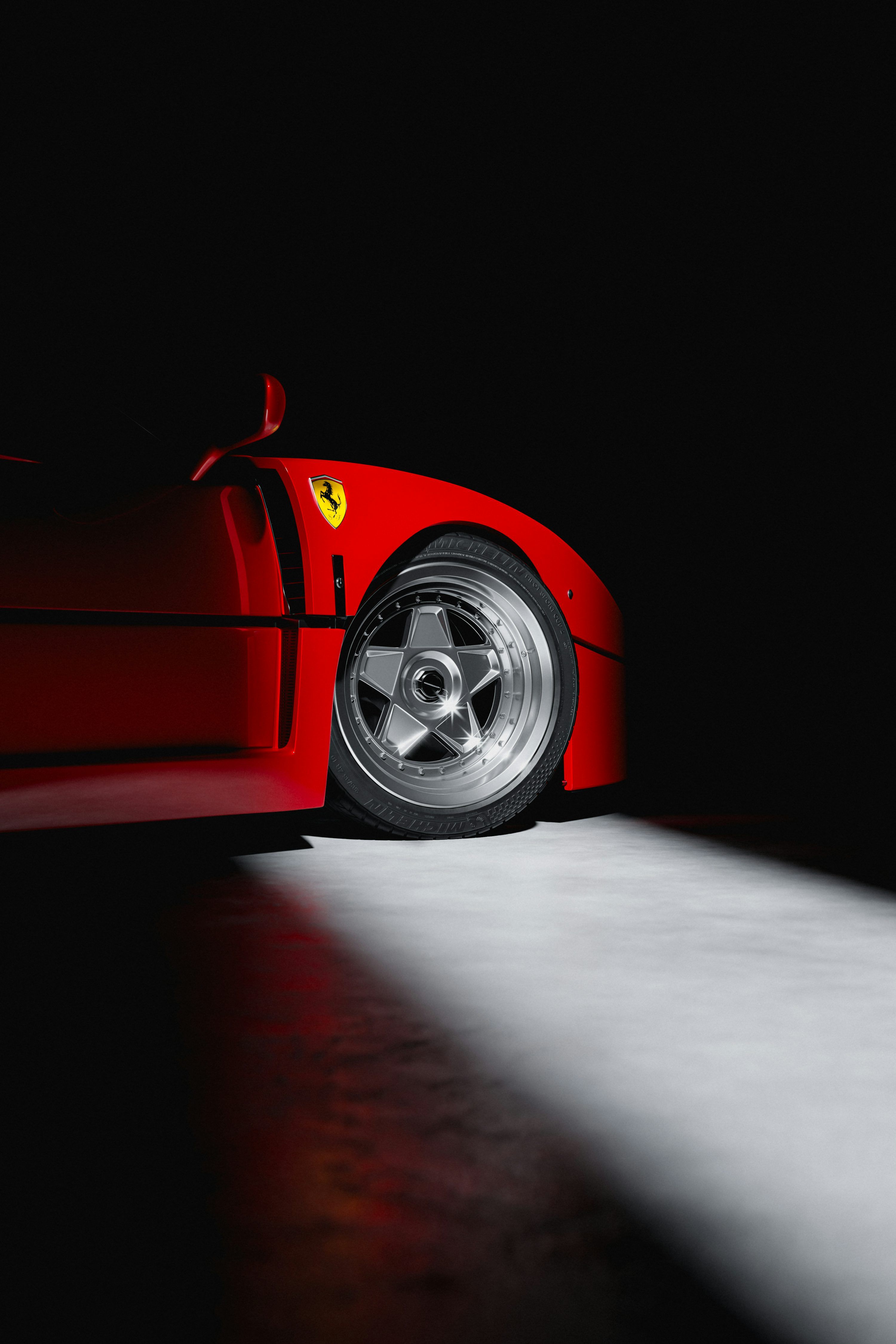 3000x4500 A red sports car parked in the dark photo