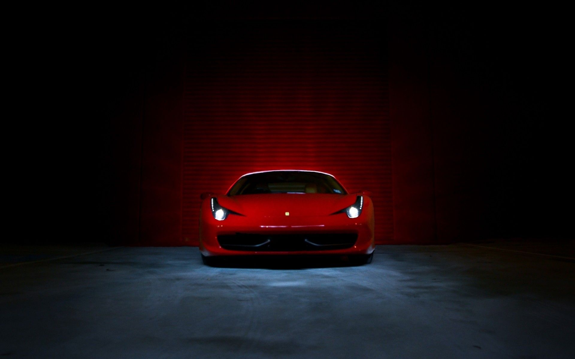 1920x1200 Red car in the garage on the background for your phone