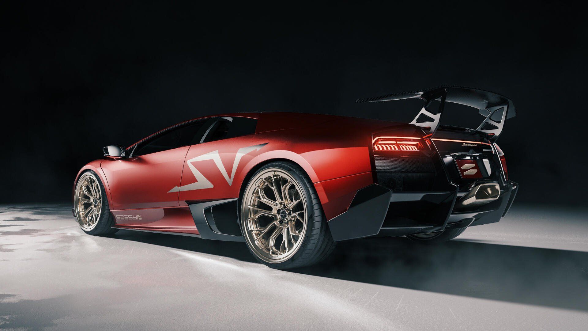 1920x1080 Red Lamborghini Murciélago LP670 4 SV