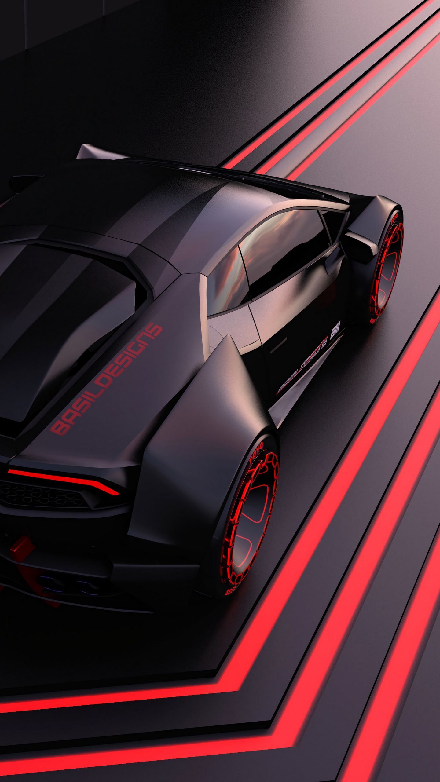 1440x2560 Red And Black Car Wallpaper