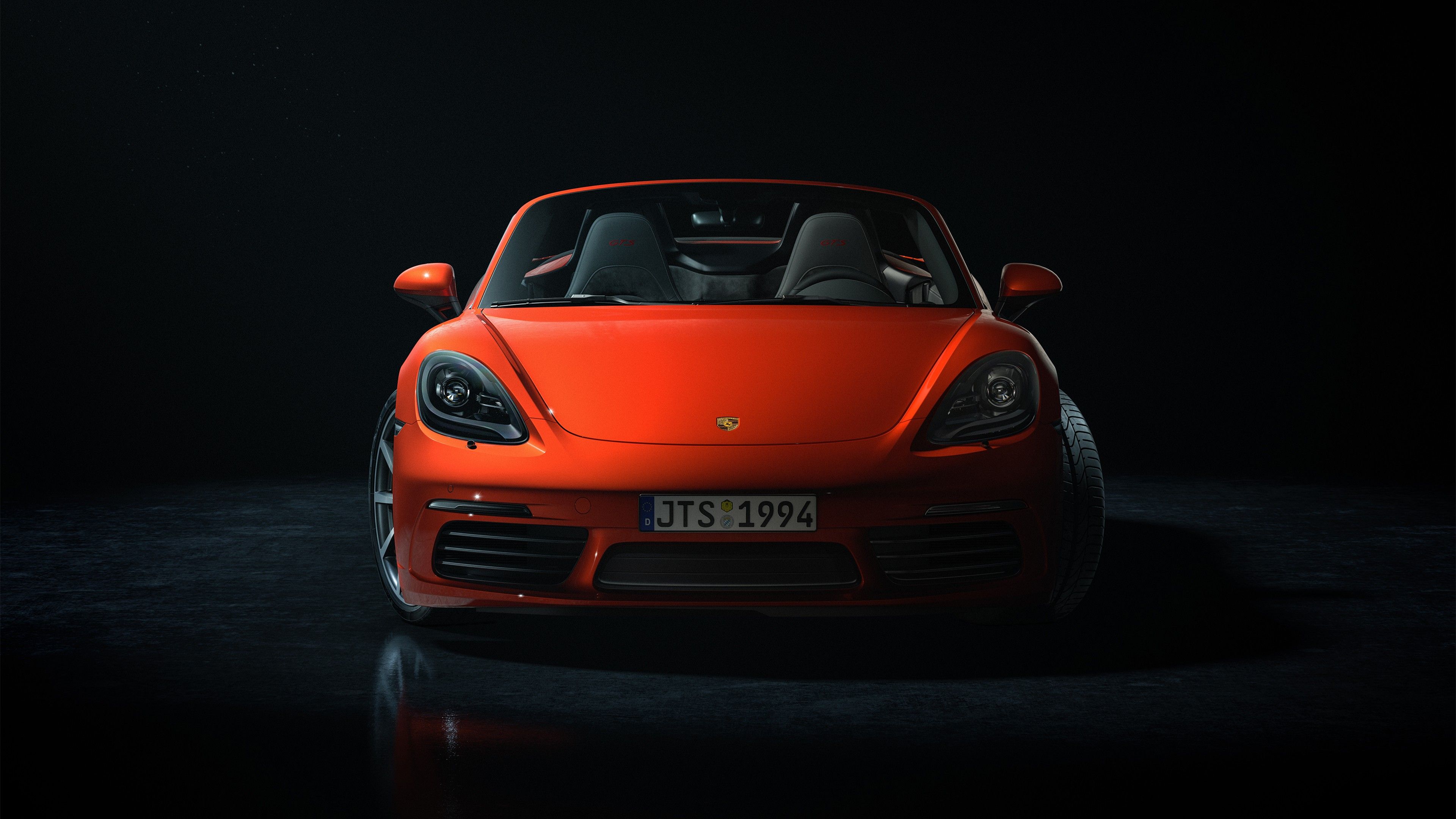 3840x2160 Red Porsche 718 Boxster Car Dark Background 4K HD Cars Wallpaper