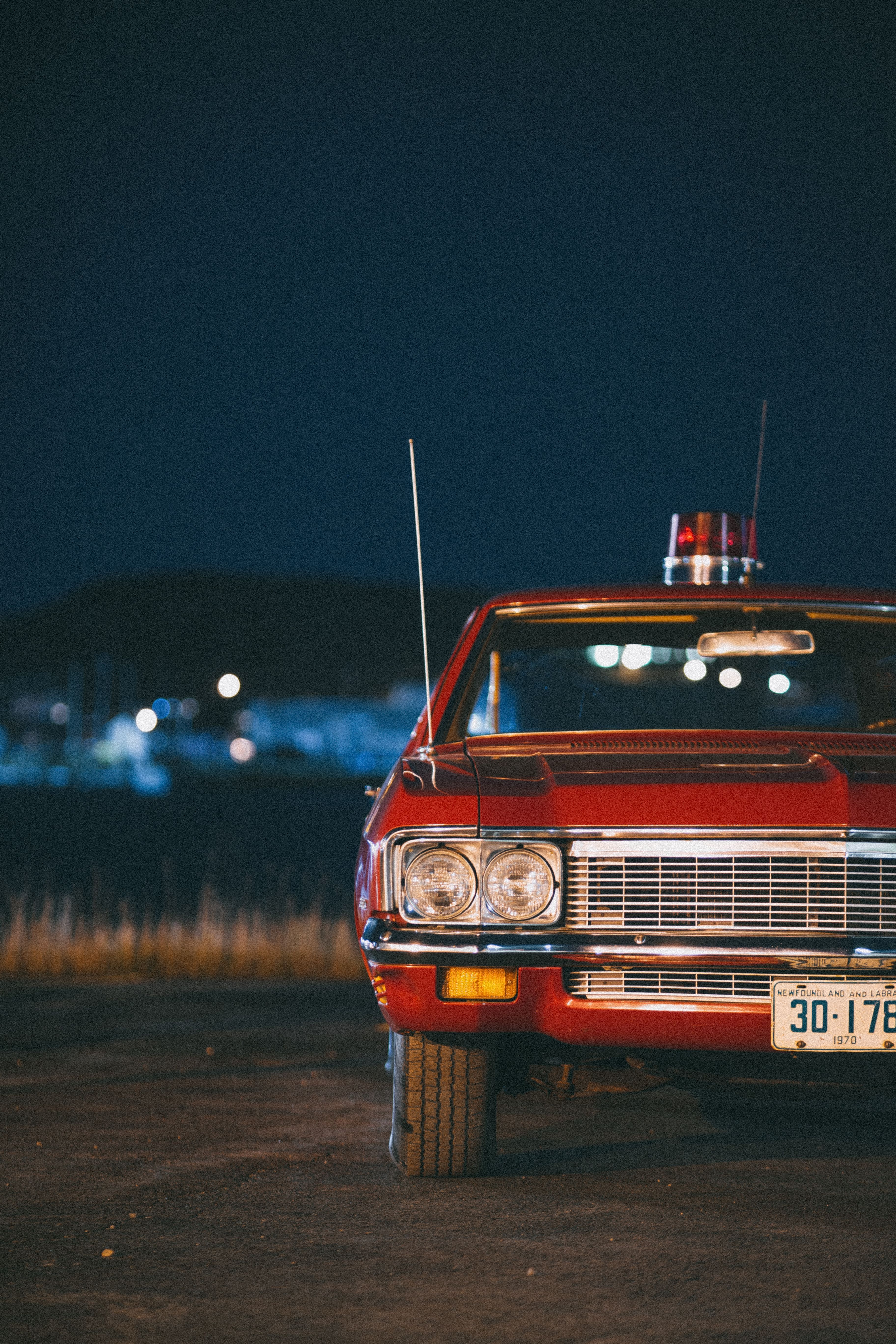 3648x5472 A Red Vintage Car Parked on the Road · Free